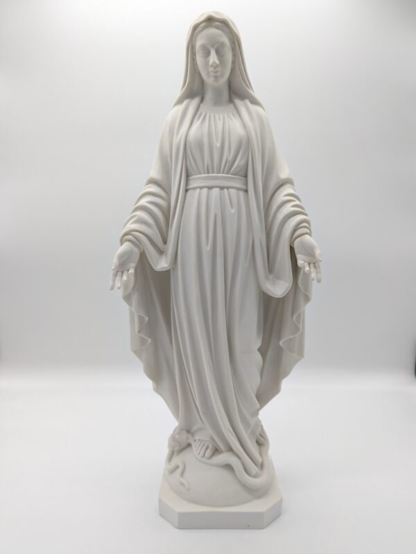 statua Madonna Miracolosa in resina bianca