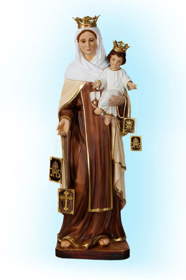 Statua Madonna del Carmine o del Carmelo alta 60 cm in resina