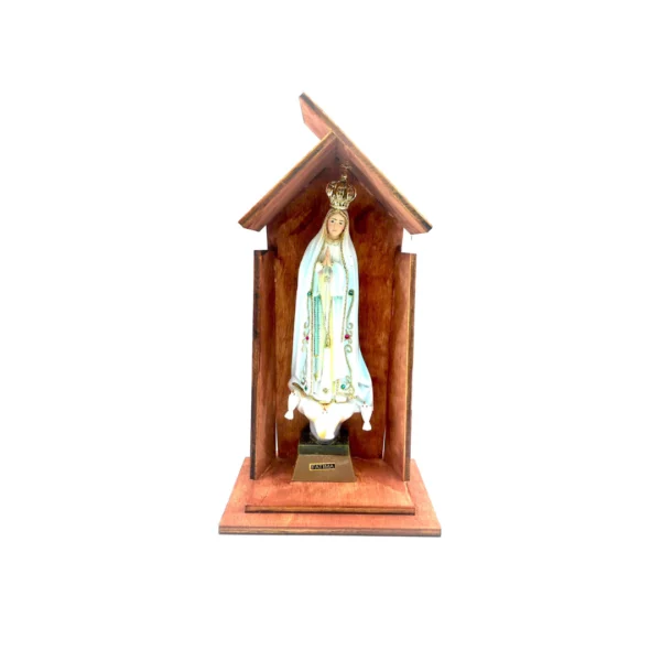 Grotta artigianale per statue con Madonna di Fatima originale