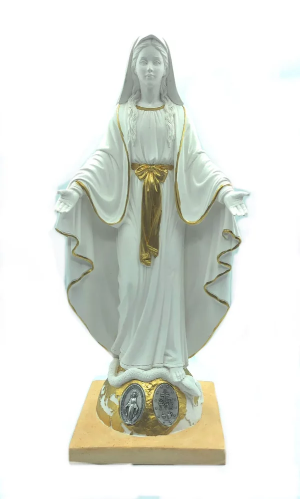 Statua bianca della Madonna Miracolosa Immacolata Concezione