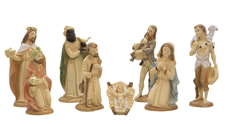 Presepe in resina con personaggi 15 cm